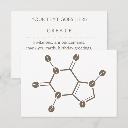 カフェイン豆分子 招待状 (正面/裏面)