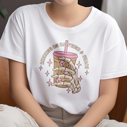カフェイン走とカオスコーヒー愛好家のカフェイン Tシャツ