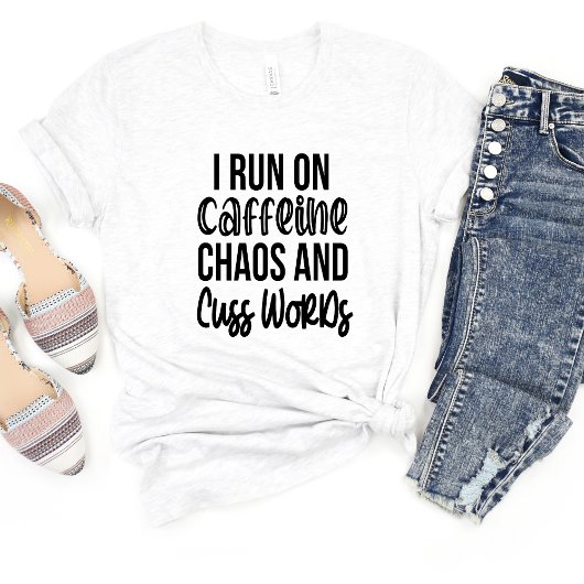 カフェイン走インを飲んで…皮肉おもしろいミームTシャツ Tシャツ