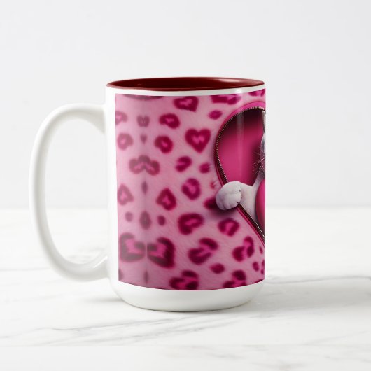 カフェイン&キス：バレンタインのコーヒーマグ魔法 ツートーンマグカップ (左)