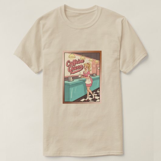 カフェイン クイーン Tシャツ (デザイン正面)