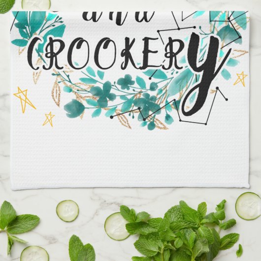 カフェイン&クロカリー引用文タイポグラフィ キッチンタオル (折り畳み)