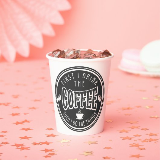 カフェイン，コーヒー，ラテ，コーヒーを飲む人， I love co 紙コップ (インサイチュ)