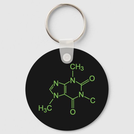 カフェイン コーヒー 分子 化学図 キーホルダー (正面)