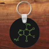 カフェイン コーヒー 分子 化学図 キーホルダー (正面)