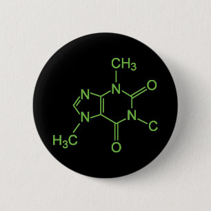 カフェイン コーヒー 分子 化学式 ダイアグラム 缶バッジ