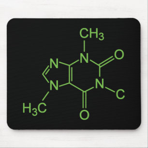 カフェイン コーヒー 分子 化学構造図 マウスパッド