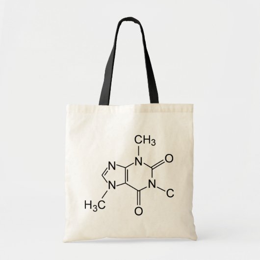 カフェイン コーヒー 分子 化学構造式 トートバッグ (正面)