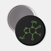 カフェイン コーヒー 分子 化学構造式 マグネット (正面/裏面)