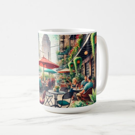 カフェイン・ヒューストンテキサス州 コーヒーマグカップ (正面右)