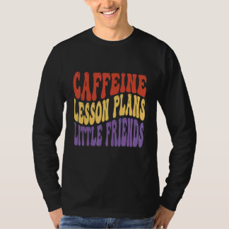 カフェイン レッスンプラン リトル フレンズ レトロ なつかしの 学校 Tシャツ