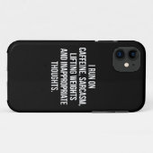 カフェイン、皮肉、重量挙げ、考え – ジム Case-Mate iPhoneケース (裏面(横))