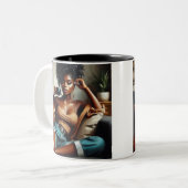 「カフェイン&自信」マグカップ ツートーンマグカップ (正面左)