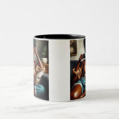 「カフェイン&自信」マグカップ ツートーンマグカップ (中央)