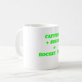 カフェイン + Sugar=Rocketの燃料 コーヒーマグカップ (正面左)