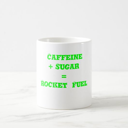 カフェイン + Sugar=Rocketの燃料 コーヒーマグカップ (中央)