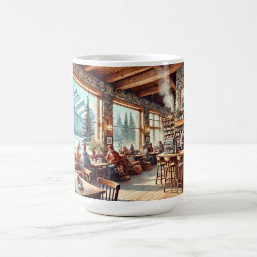 カフェインBanff Canada Water color 絵を描's コーヒーマグカップ (中央)