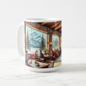 カフェインBanff Canada Water color 絵を描's コーヒーマグカップ (正面左)