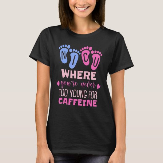 カフェインNicに対して決して若すぎないニク Tシャツ (正面)