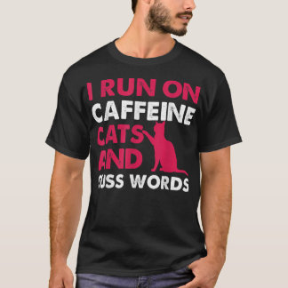カフェイ走ンの猫と、おしゃべりの言葉がコーヒーラブ Tシャツ
