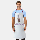 カフェウェイトレス乳茶バブルティー紫と白 エプロン (着用した状態)