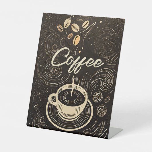 カフェエレガンス:会社コーヒーホットサイン 台座サイン (正面)