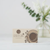 カフェエレガントブラウンロイヤリティカード 名刺 (スタンド正面)