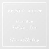 カフェエレガントベーカリーブティックショップストアオープン時間 ウィンドウサイン (シート)