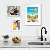 カフェオレイトパリジェンヌ編集可能ヴィンテージホリデイ ポスター