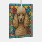 カフェオレイトプードルドッグ「ステンドグラス」 ガラスオーナメント (正面右)