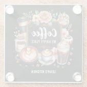 ☕カフェカスタムコーヒーコーヒーハッピープレイス ガラスコースター (裏面)