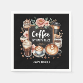☕カフェカスタムコーヒーコーヒーハッピープレイス スタンダードカクテルナプキン