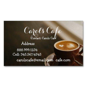 カフェカスタムコーヒーショップビジネスカード マグネット名刺