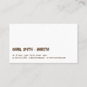 カフェカップロゴ | コーヒー豆のスプラッシュ 名刺 (裏面)