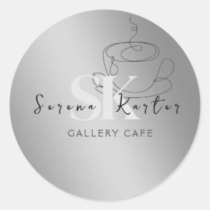 カフェカフェコーヒーフードコーヒーショップレストラン ラウンドシール