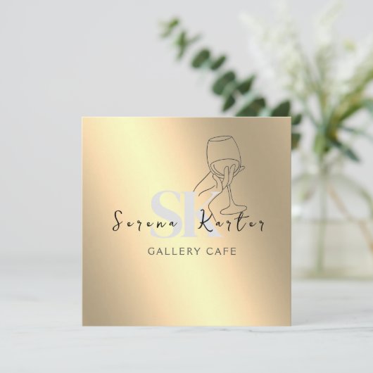 カフェカフェコーヒーフードコーヒーショップレストラン 招待状 (スタンド正面)