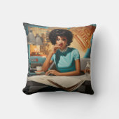 カフェクロニクル：レトロニュースリーダー クッション (正面)