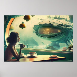 カフェコロナ(スケッチボードロゴ付き) ポスター