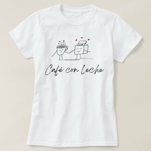 カフェコンレチェコーヒーとミルクTシャツ Tシャツ (デザイン正面)