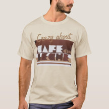 カフェコンレチェ熱狂するコーヒーサンド男性Tシャツ