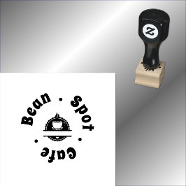 カフェコーヒーカップのロゴ画像 ラバースタンプ