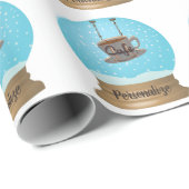 カフェコーヒーサイン雪グローブ包み紙 ラッピングペーパー (ロールコーナー)