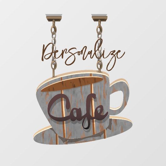 カフェサインコーヒーショップウッドぶら下がったのサインヴィンテージ ウィンドウサイン (シート)