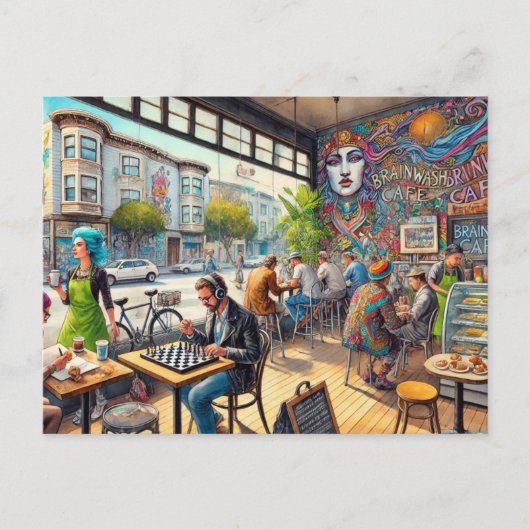 カフェサンフランシスコのミッション地区マグ ポストカード (正面)