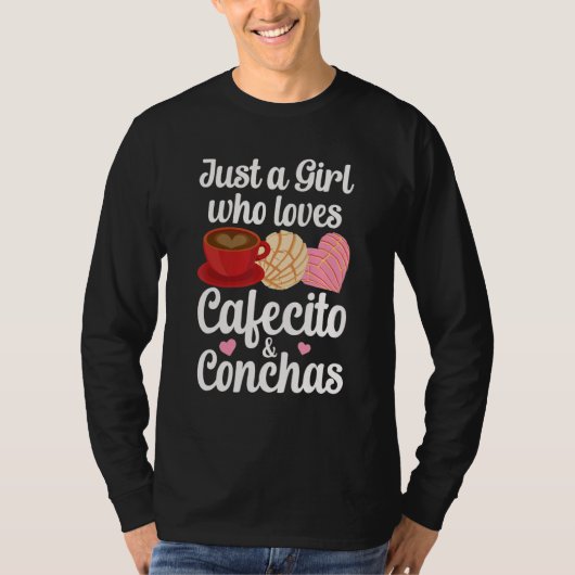 カフェシトとコンチャが大好きな女の子 スペイン語 P Tシャツ (正面)