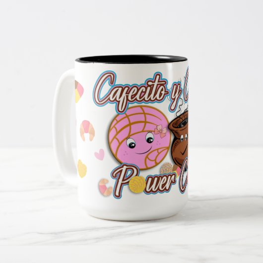 カフェシトイシメカワイメおもしろいキシカン ツートーンマグカップ (正面左)