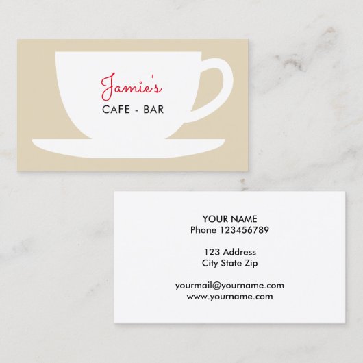 カフェショップコーヒー会社の名刺テンプレート 名刺 (正面/裏面)