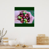 カフェシリーズ – コーヒーさくらんぼポスター ポスター (キッチン)