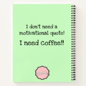 カフェジラ!コーヒーが必要だ!カスタマイズ可能な恐竜 ノートブック (裏面)