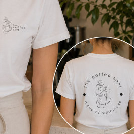 カフェスタッフユニフォームシャツ オリジナルカフェロゴ Tシャツ